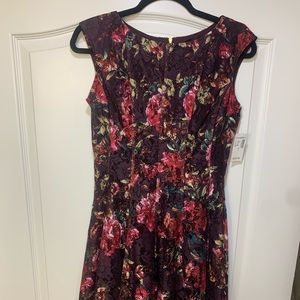 Roz and Ali Plum Floral Lace Dress